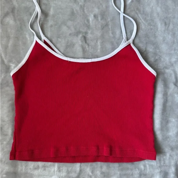 Brandy Melville Red Camisole with White Trim - Picture 3 of 3